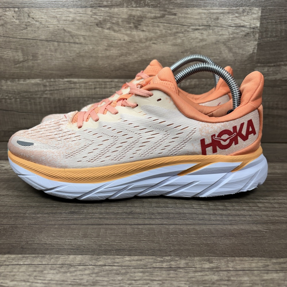 Hoka Clifton 8 Orange Womens US Size 9 EUR 41.3 1119394 CSPY Running Shoes - Picture 4 of 10